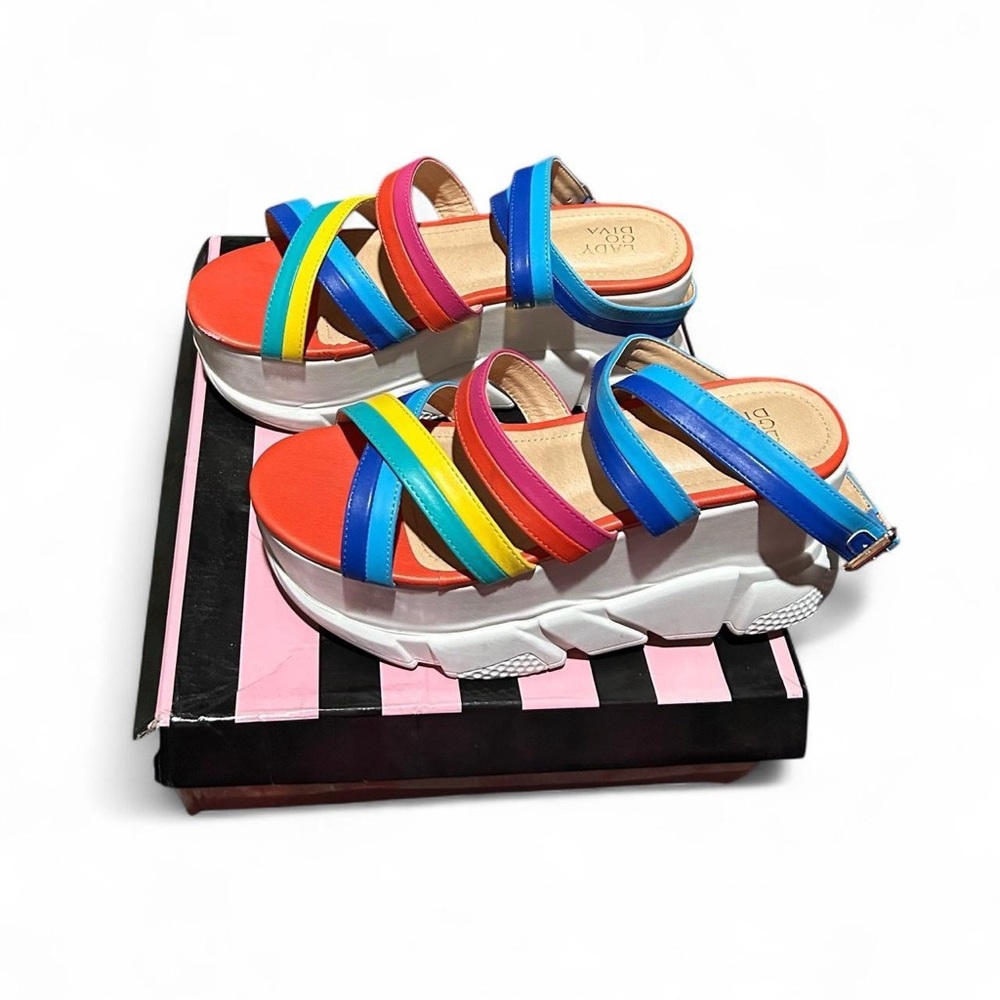 Dolls Kill Multicolor Strappy Platform Sandals - image 3